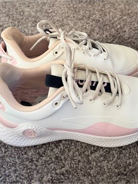 G/Fore White and Pink Women's Golf Sneakers